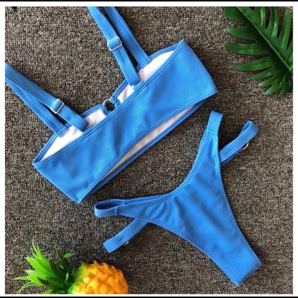Peri-Double Strap Ribbed Bikini Set - Picture 3 of 4